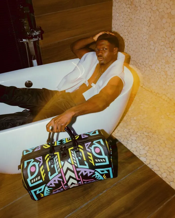 AI PATH TO THE FUTURE III DUFFLE 8211 SANDFLOWER COLLAB GLOW IN THE DARK Bags SPRAYGROUND
