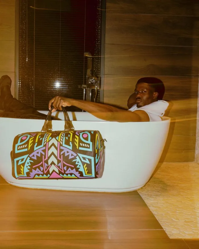AI PATH TO THE FUTURE III DUFFLE 8211 SANDFLOWER COLLAB GLOW IN THE DARK Bags SPRAYGROUND