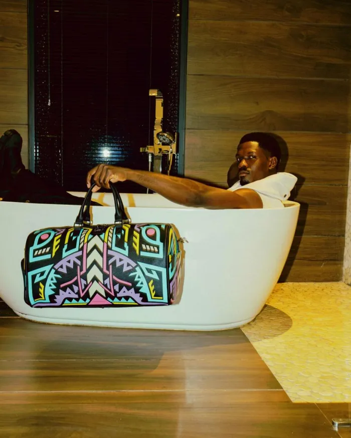 AI PATH TO THE FUTURE III DUFFLE 8211 SANDFLOWER COLLAB GLOW IN THE DARK Bags SPRAYGROUND