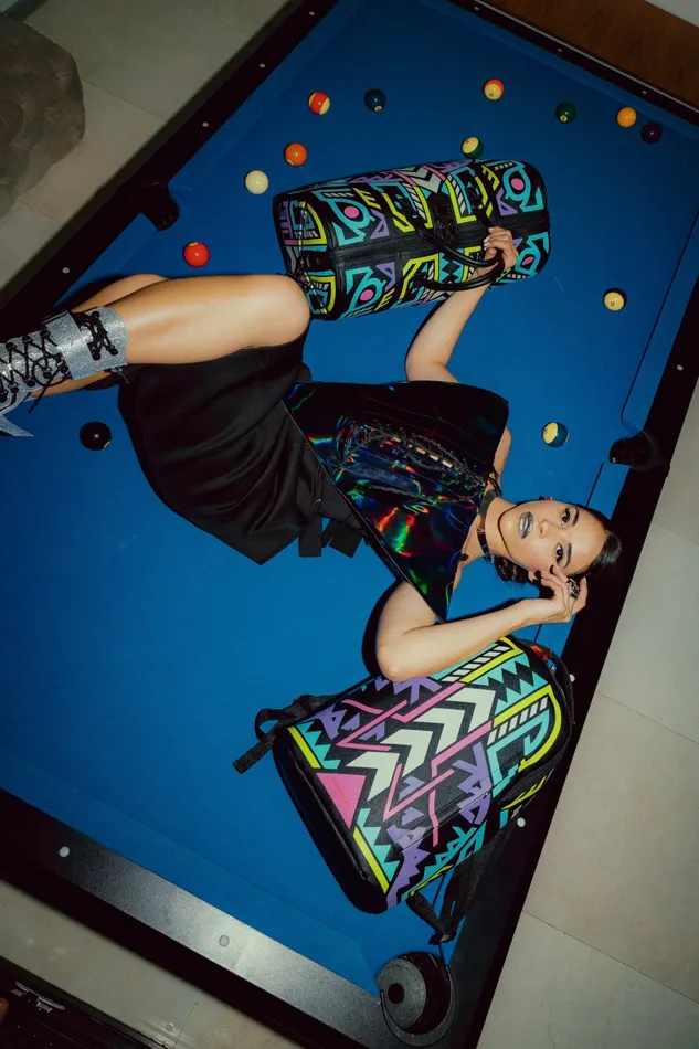 AI PATH TO THE FUTURE III DUFFLE 8211 SANDFLOWER COLLAB GLOW IN THE DARK Bags SPRAYGROUND