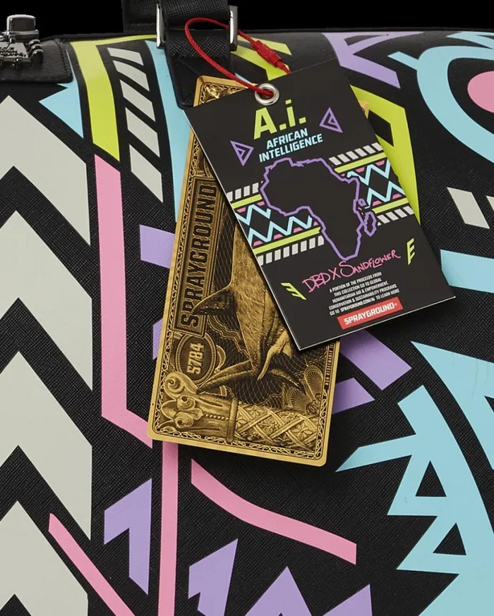 AI PATH TO THE FUTURE III DUFFLE 8211 SANDFLOWER COLLAB GLOW IN THE DARK Bags SPRAYGROUND