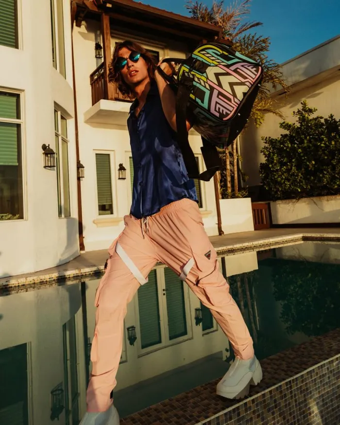 AI PATH TO THE FUTURE III DUFFLE 8211 SANDFLOWER COLLAB GLOW IN THE DARK Bags SPRAYGROUND