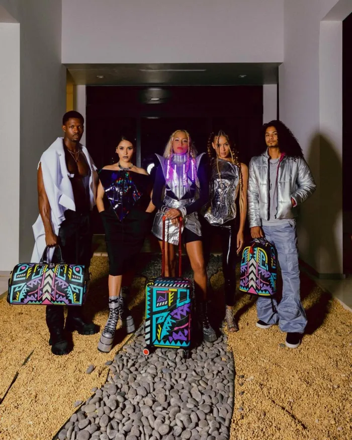 AI PATH TO THE FUTURE III DUFFLE 8211 SANDFLOWER COLLAB GLOW IN THE DARK Bags SPRAYGROUND