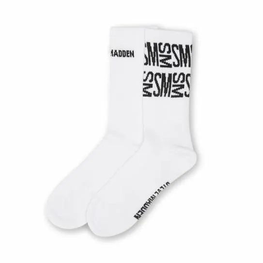 Accessories BLOCK LOGO CREW SOCK WHITE White Steve Madden Socks and Tights