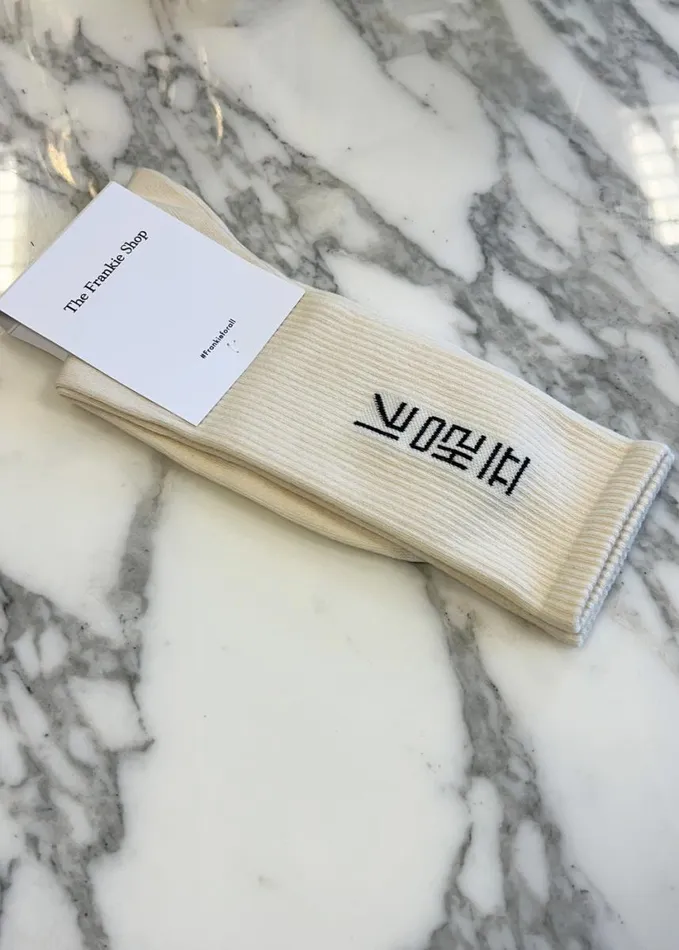 Accessories WomenMen The Frankie Shop Frankie In Korean Ribbed Socks 8211 Vanilla