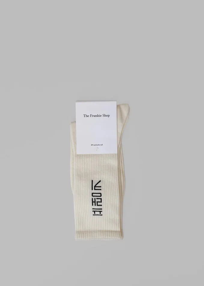 Accessories WomenMen The Frankie Shop Frankie In Korean Ribbed Socks 8211 Vanilla