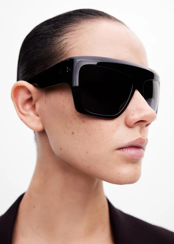 Accessories WomenMen The Frankie Shop Port Tanger Hal Sunglasses 8211 Black AcetateBlack Lens