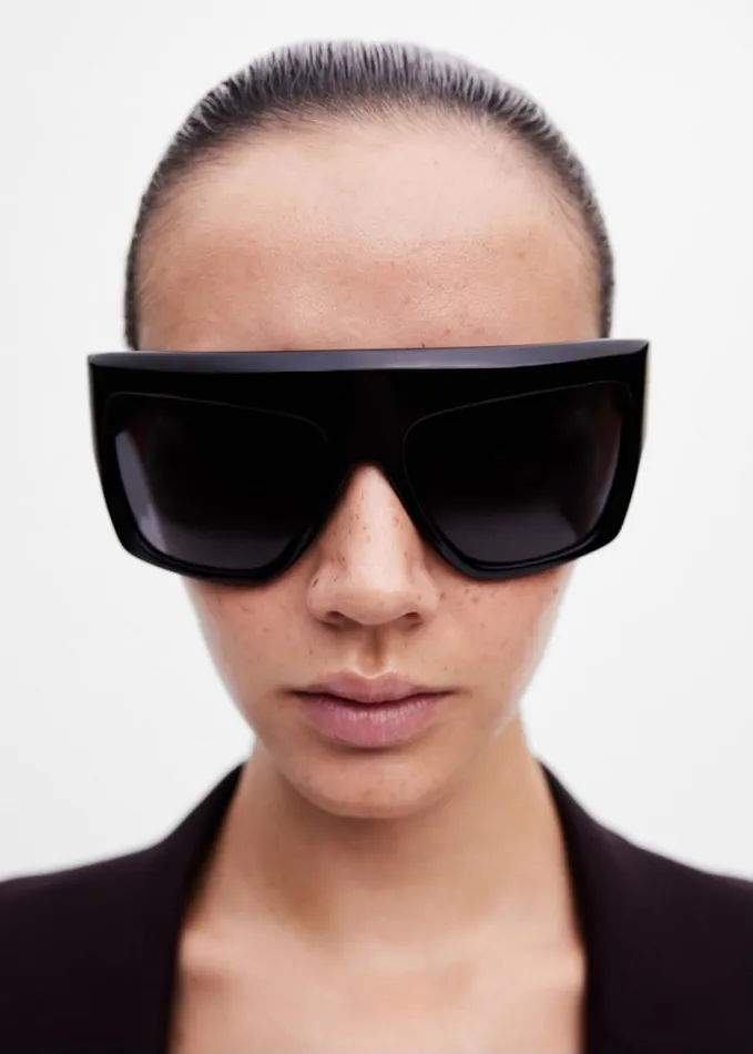 Accessories WomenMen The Frankie Shop Port Tanger Hal Sunglasses 8211 Black AcetateBlack Lens