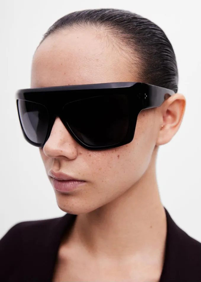 Accessories WomenMen The Frankie Shop Port Tanger Hal Sunglasses 8211 Black AcetateBlack Lens