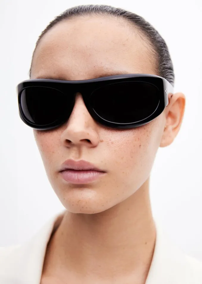 Accessories WomenMen The Frankie Shop Port Tanger Safaa Sunglasses 8211 Black AcetateBlack Lens