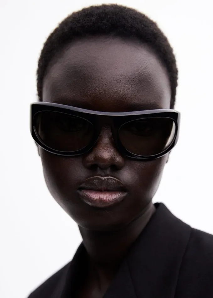 Accessories WomenMen The Frankie Shop Port Tanger Safaa Sunglasses 8211 Black AcetateBlack Lens