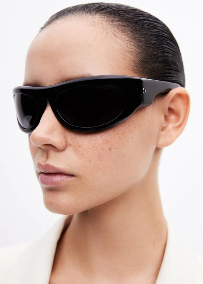 Accessories WomenMen The Frankie Shop Port Tanger Safaa Sunglasses 8211 Black AcetateBlack Lens
