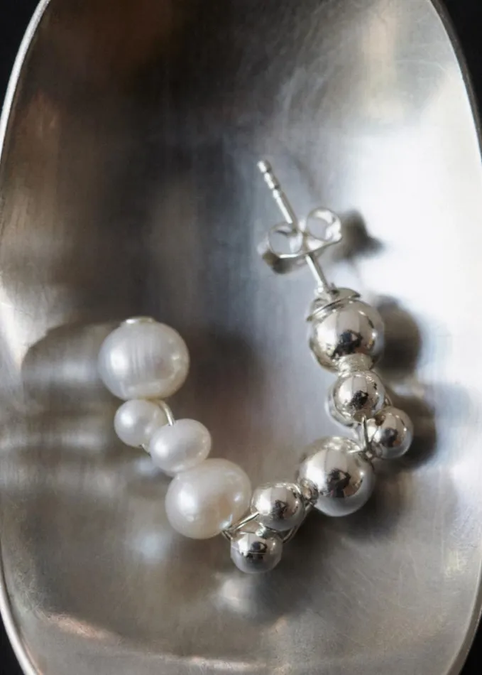 Accessories Women The Frankie Shop Completedworks Every Cloud Has A Silver Lining Earrings 8211 PearlSterling Silver