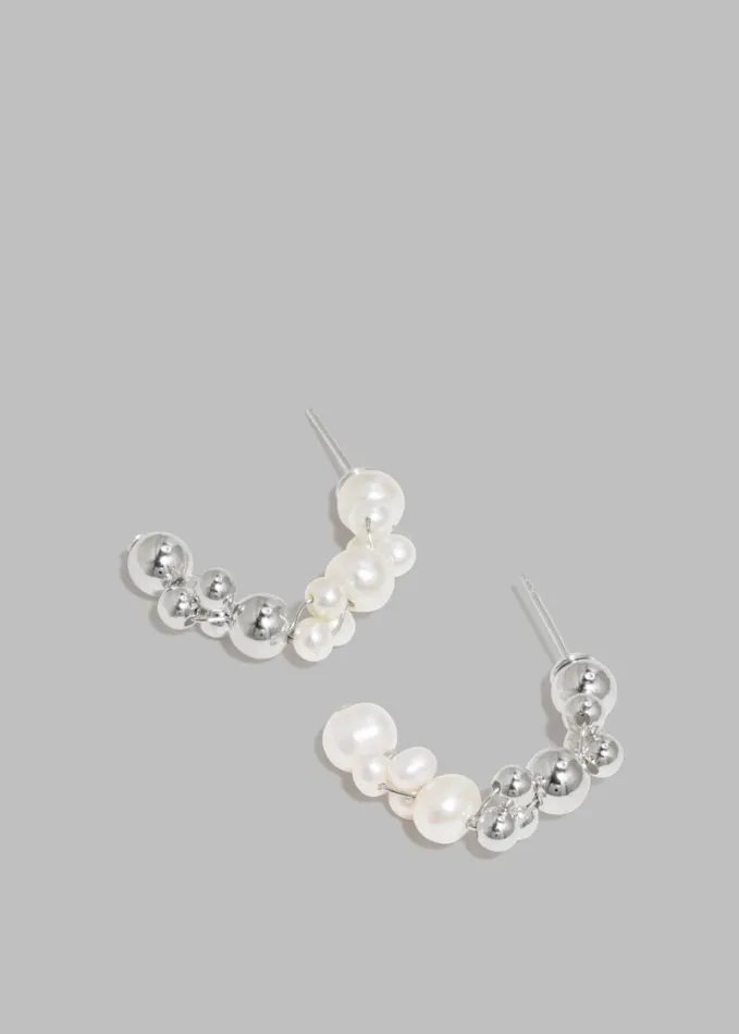 Accessories Women The Frankie Shop Completedworks Every Cloud Has A Silver Lining Earrings 8211 PearlSterling Silver