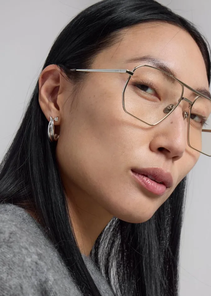 Accessories Women The Frankie Shop Completedworks Zirconia Hoop Earrings 8211 Silver