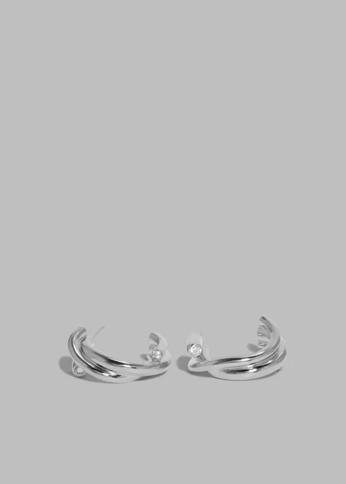 Accessories Women The Frankie Shop Completedworks Zirconia Hoop Earrings 8211 Silver