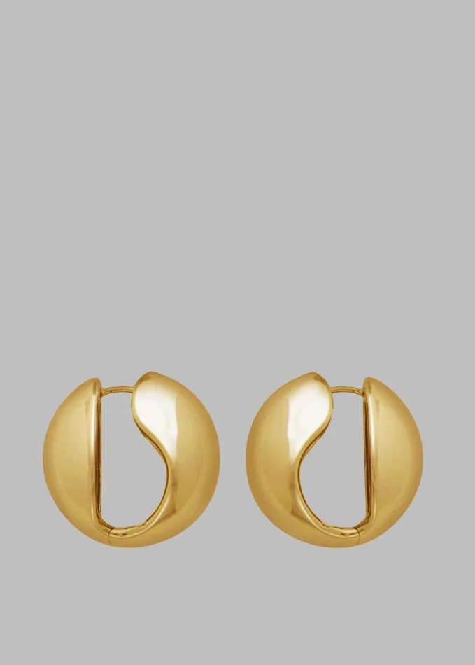 Accessories Women The Frankie Shop Coperni XL Logo Creole Earrings 8211 Gold