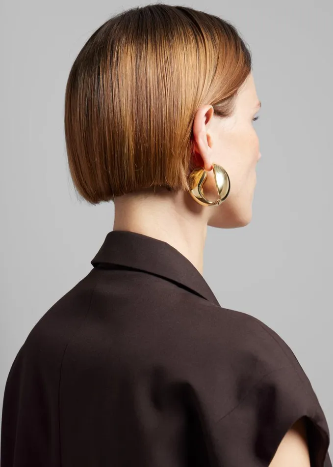 Accessories Women The Frankie Shop Coperni XL Logo Creole Earrings 8211 Gold
