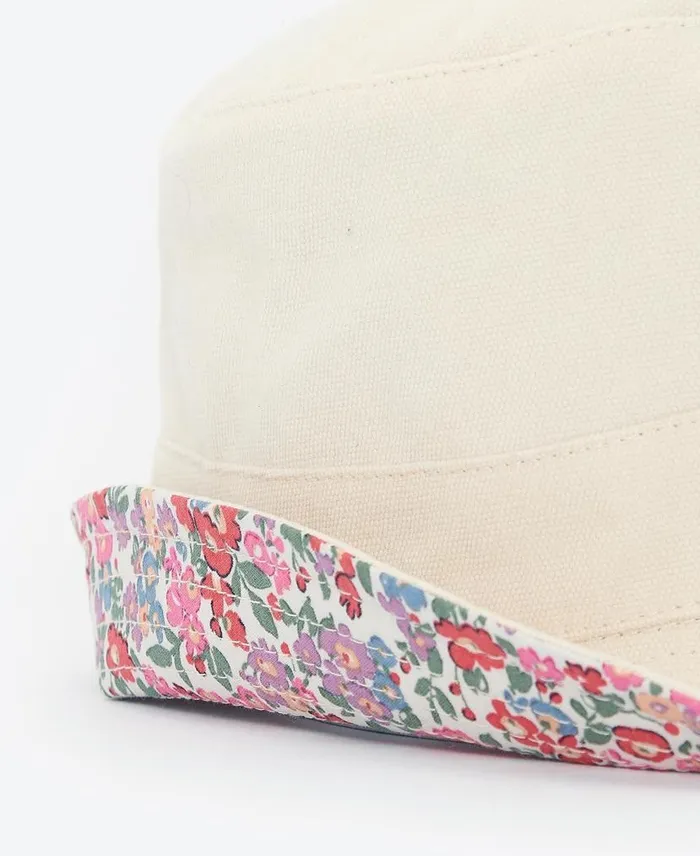 Adria Reversible Bucket Hat Parchment Women Barbour Hats