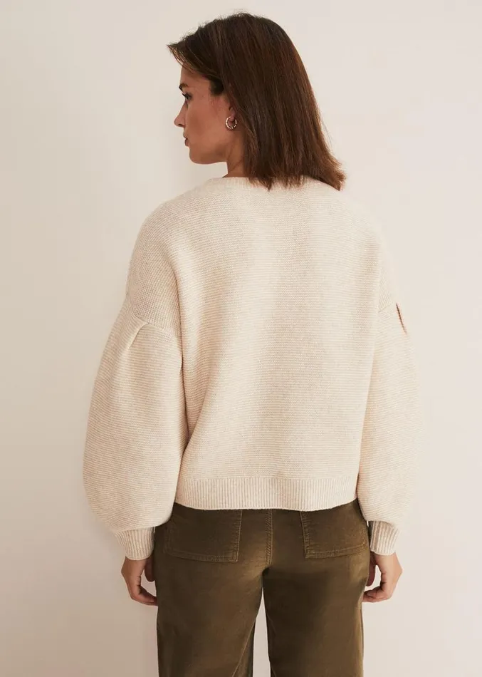Afia Bell Sleeve Knitted Jumper Oatmeal Women Phase Eight Knitwear