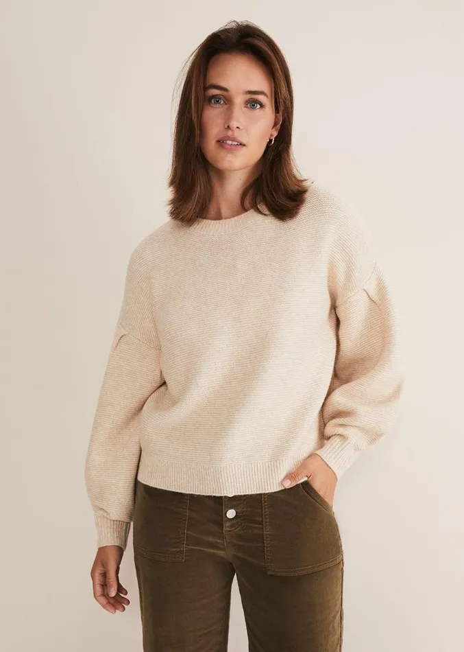 Afia Bell Sleeve Knitted Jumper Oatmeal Women Phase Eight Knitwear