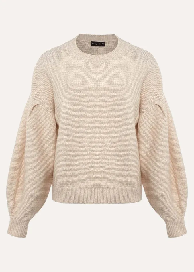 Afia Bell Sleeve Knitted Jumper Oatmeal Women Phase Eight Knitwear