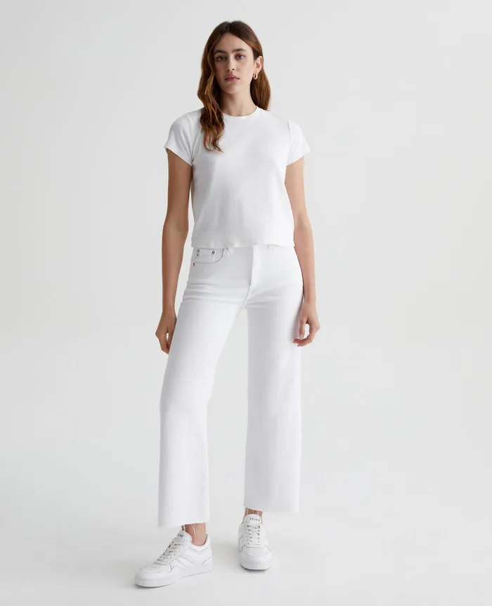 AG Jeans Denim Women Saige Wide Leg Crop MODERN WHITE