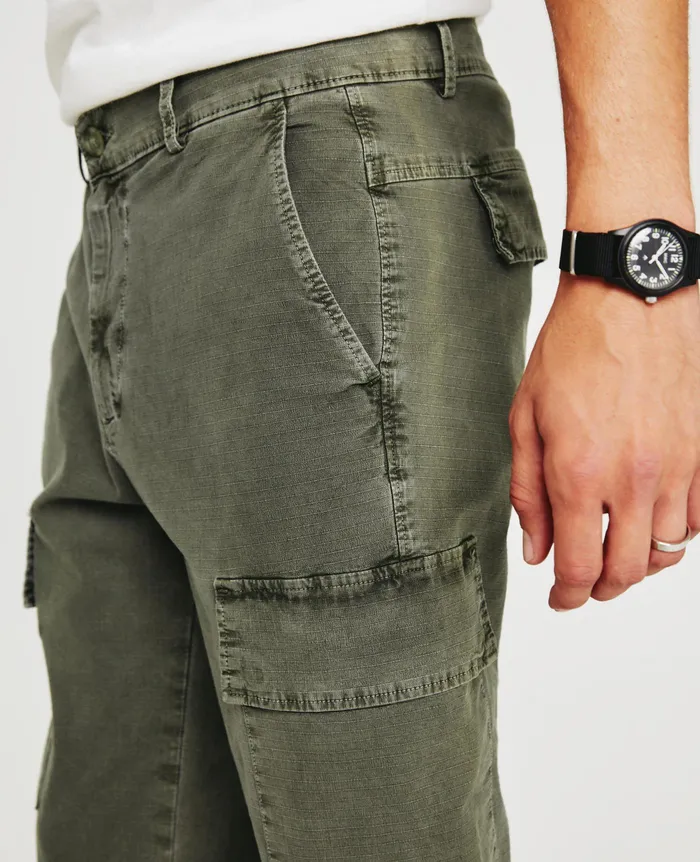 AG Jeans Pants Men Wells Cargo SULFUR ARMORY GREEN