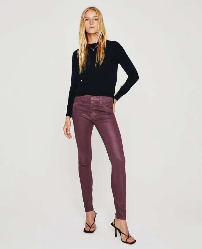 AG Jeans Pants Women Farrah Skinny LTT LT MAROON PEAK