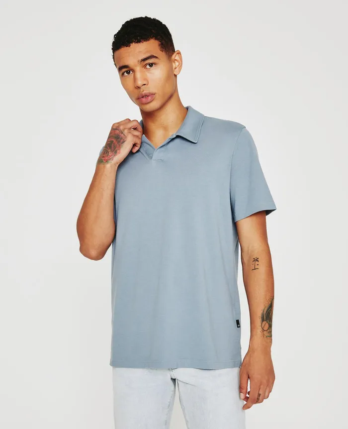 AG Jeans Polos Men Bryce Johnny Collar COLDWATER SLATE AG Jeans Polos Men Bryce Johnny Collar COLDWATER SLATE