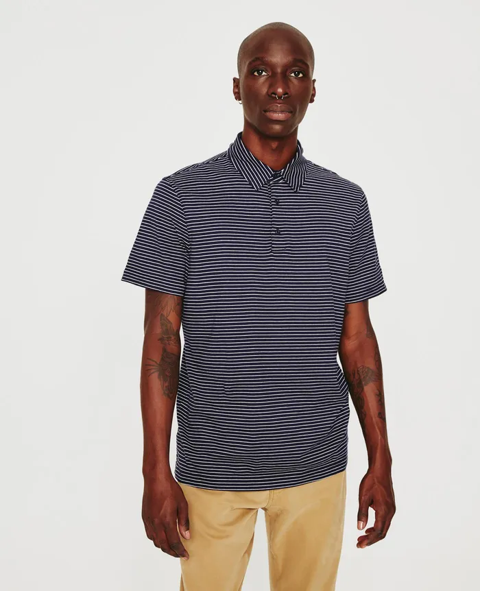AG Jeans Polos Men Bryce Polo DEEP AEGEANTRUE WHITE
