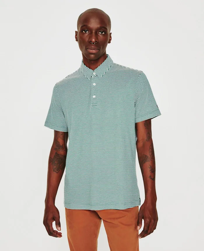 AG Jeans Polos Men Bryce Polo OCEAN STONEIVORY DUST
