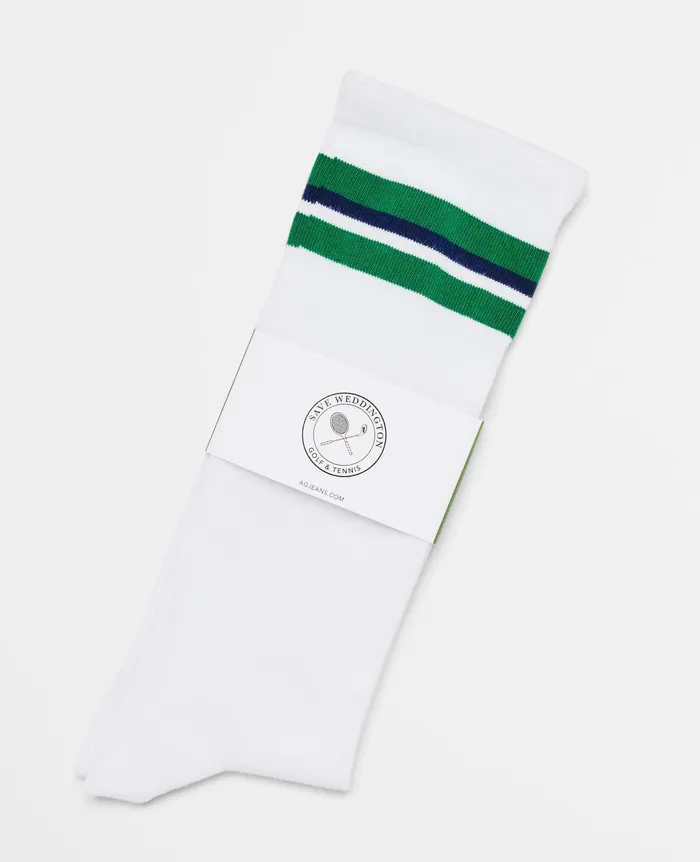 AG Jeans Socks WomenMen Weddington Knee High Socks TRIPLE STRIPE MATCH WHITE AG Jeans Socks WomenMen Weddington Knee High Socks TRIPLE STRIPE MATCH WHITE