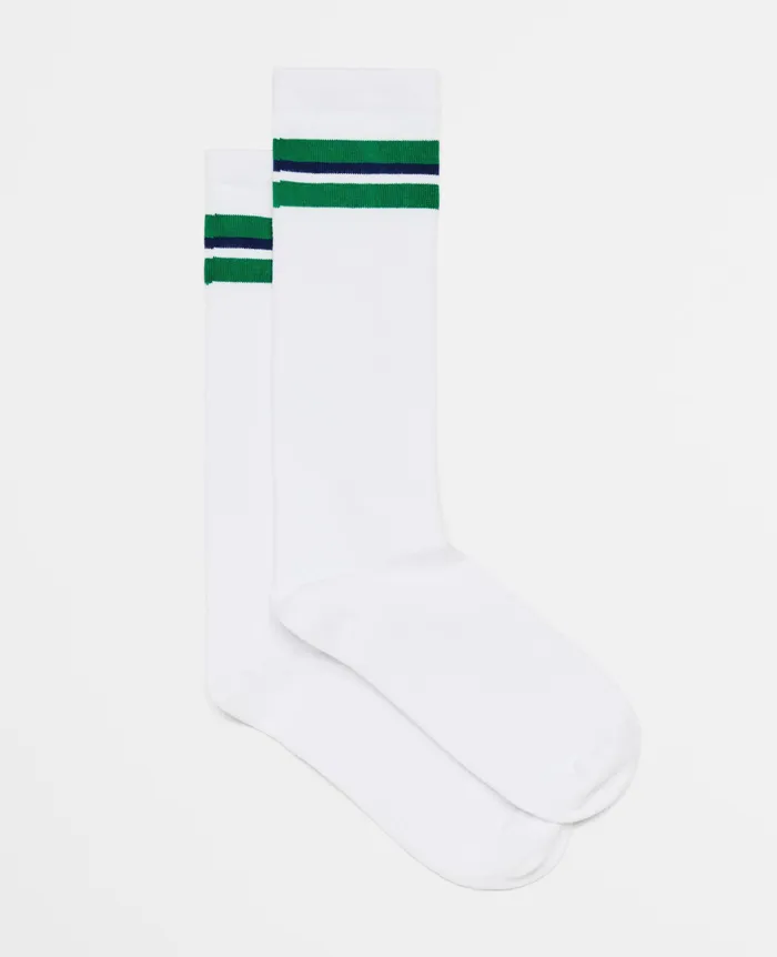 AG Jeans Socks WomenMen Weddington Knee High Socks TRIPLE STRIPE MATCH WHITE AG Jeans Socks WomenMen Weddington Knee High Socks TRIPLE STRIPE MATCH WHITE