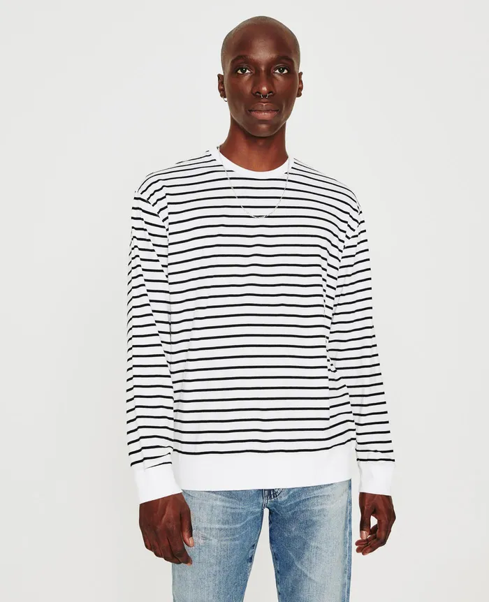 AG Jeans Sweatshirts Men Wesley Pullover TRUE WHITETRUE BLACK
