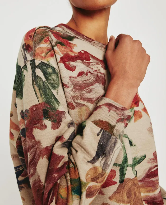 AG Jeans Sweatshirts Women Nova Crew GARDEN CAMO NEUTRAL MULTI AG Jeans Sweatshirts Women Nova Crew GARDEN CAMO NEUTRAL MULTI