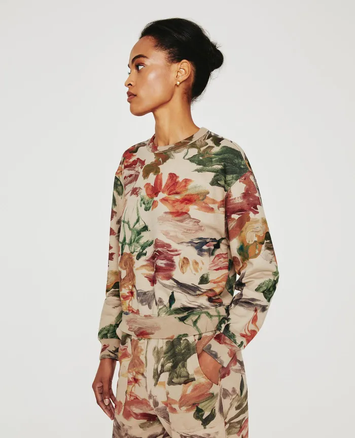 AG Jeans Sweatshirts Women Nova Crew GARDEN CAMO NEUTRAL MULTI AG Jeans Sweatshirts Women Nova Crew GARDEN CAMO NEUTRAL MULTI