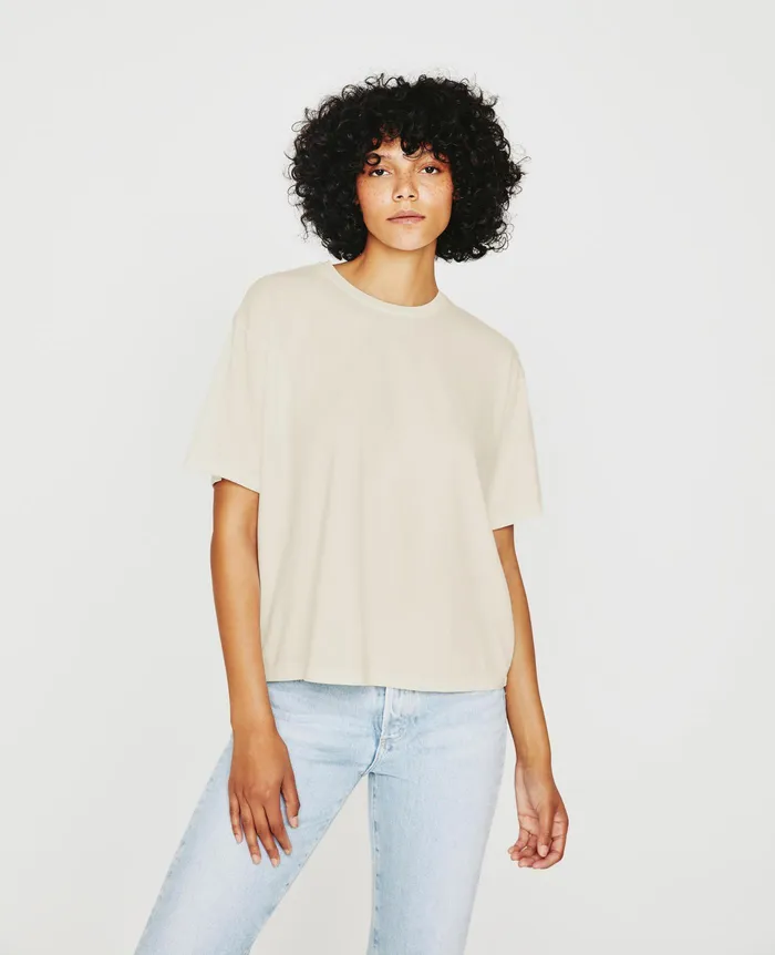 AG Jeans Tees and Tanks Women Karter ExBoyfriend IVORY DUST AG Jeans Tees and Tanks Women Karter ExBoyfriend IVORY DUST