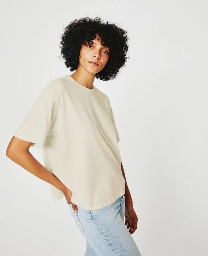 AG Jeans Tees and Tanks Women Karter ExBoyfriend IVORY DUST AG Jeans Tees and Tanks Women Karter ExBoyfriend IVORY DUST