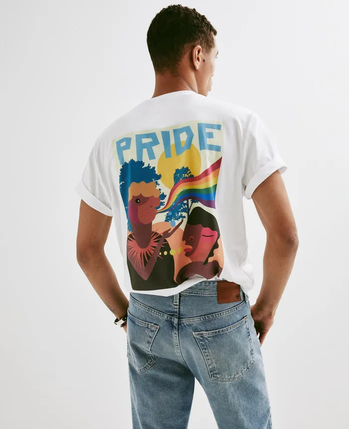 AG Jeans Tees and Tanks WomenMen Bryce Crew PRIDE IS BELONGING TRUE WHITE