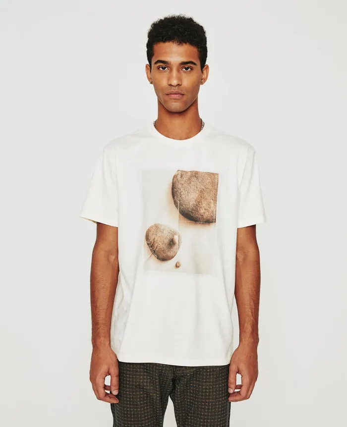 AG Jeans Tees Men Bryce Crew RENEWABLE IVORY DUST