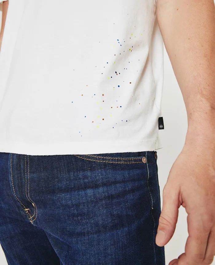 AG Jeans Tees Men Bryce Crew STONE DOT WHITE MULTI AG Jeans Tees Men Bryce Crew STONE DOT WHITE MULTI