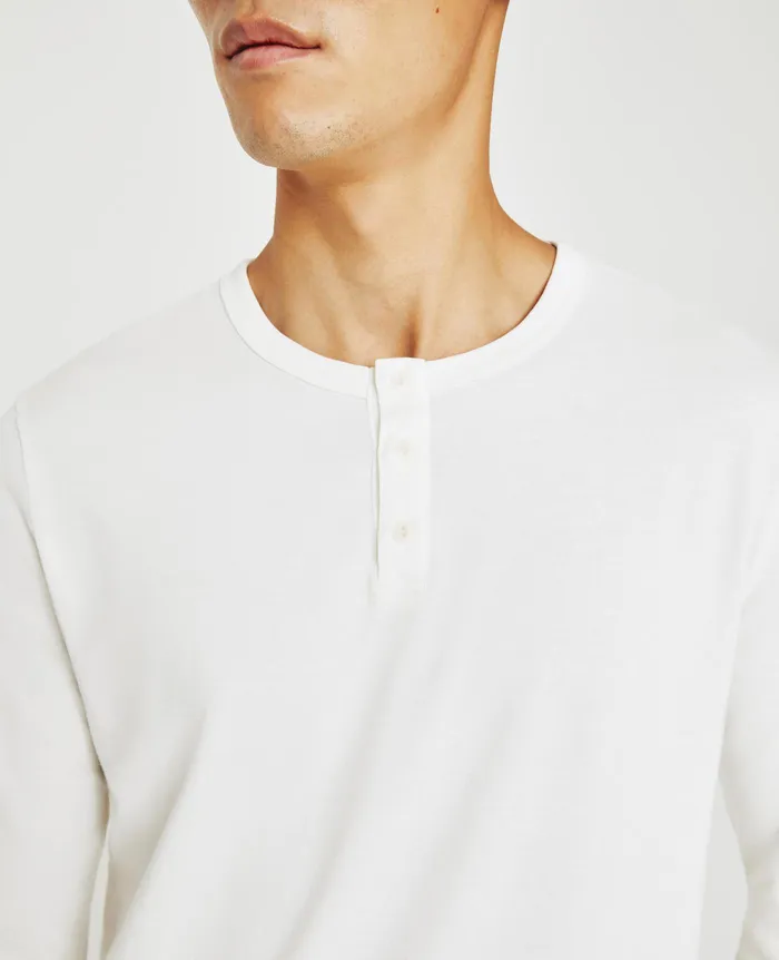 AG Jeans Tees Men Bryce Long Sleeve Henley IVORY DUST