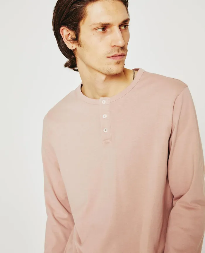 AG Jeans Tees Men Bryce Long Sleeve Henley ROSE CLOUD AG Jeans Tees Men Bryce Long Sleeve Henley ROSE CLOUD