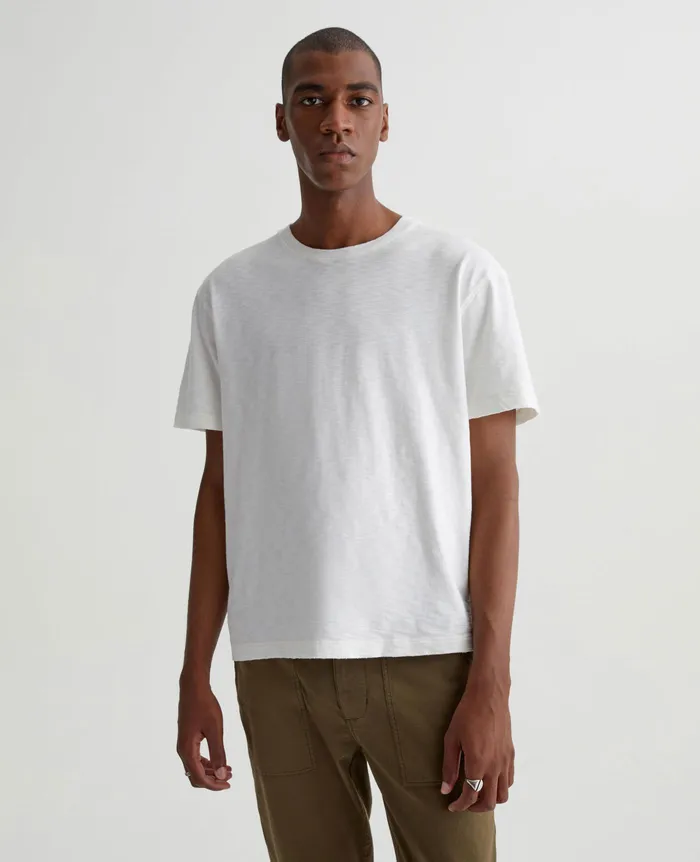 AG Jeans Tees Men Wesley Crew 5 YEARS TRUE WHITE