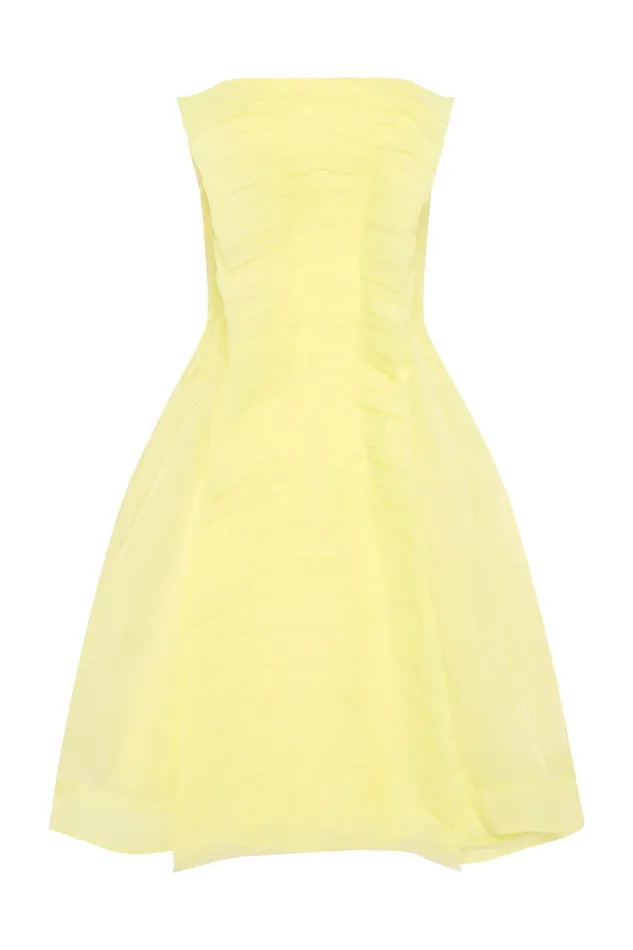 Aje Astrid Strapless Mini Dress Soft Lemon Yellow Women Dresses