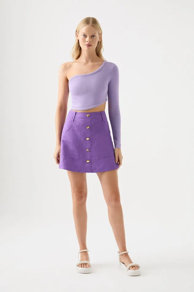 Aje Belmond Mini Skirt Deep Violet Women Skirts