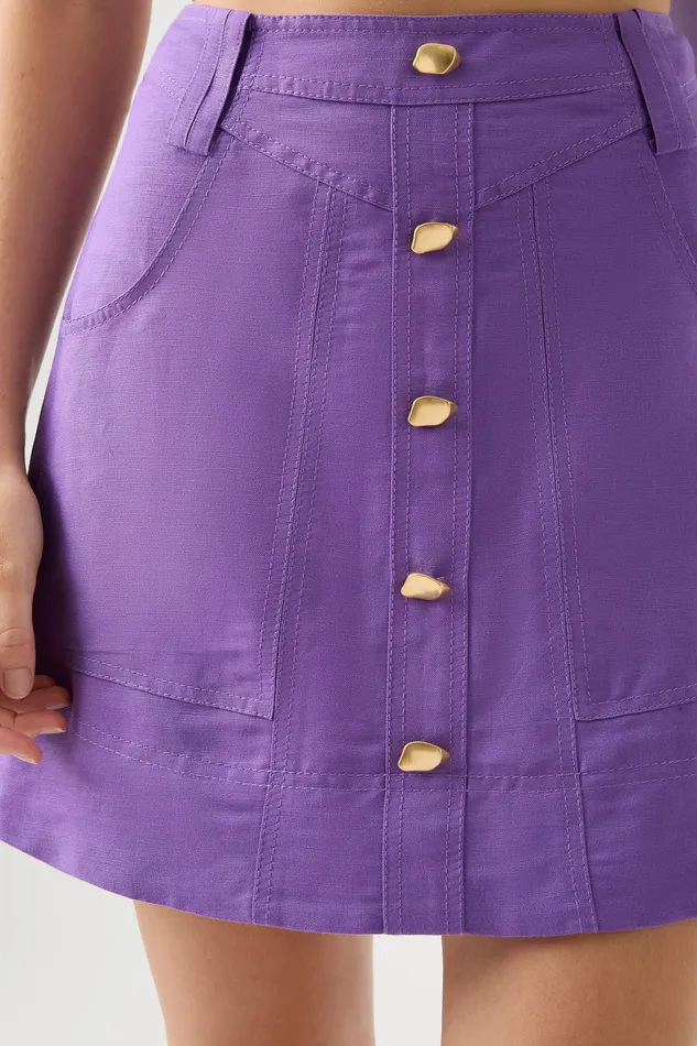 Aje Belmond Mini Skirt Deep Violet Women Skirts