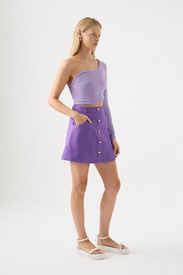 Aje Belmond Mini Skirt Deep Violet Women Skirts