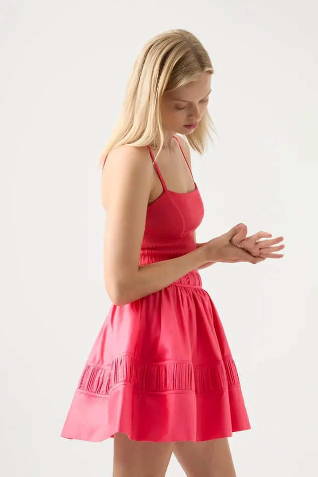 Aje Calder Mini Skirt Rouge Pink Women Skirts